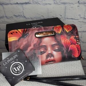 Women's Artistic Red Butterfly Wallet